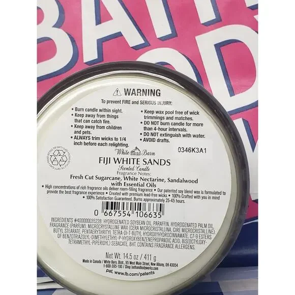 BBW Fiji White Sands Shine Through Jar Large 3 Wick Candle Home Fragrance Decor - Picture 2 of 2